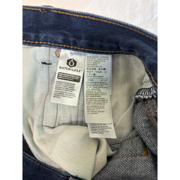 Levi's 501 Straight Button Fly Jeans Mens 42x30 Dark Wash Denim Western Work - Picture 9 of 11